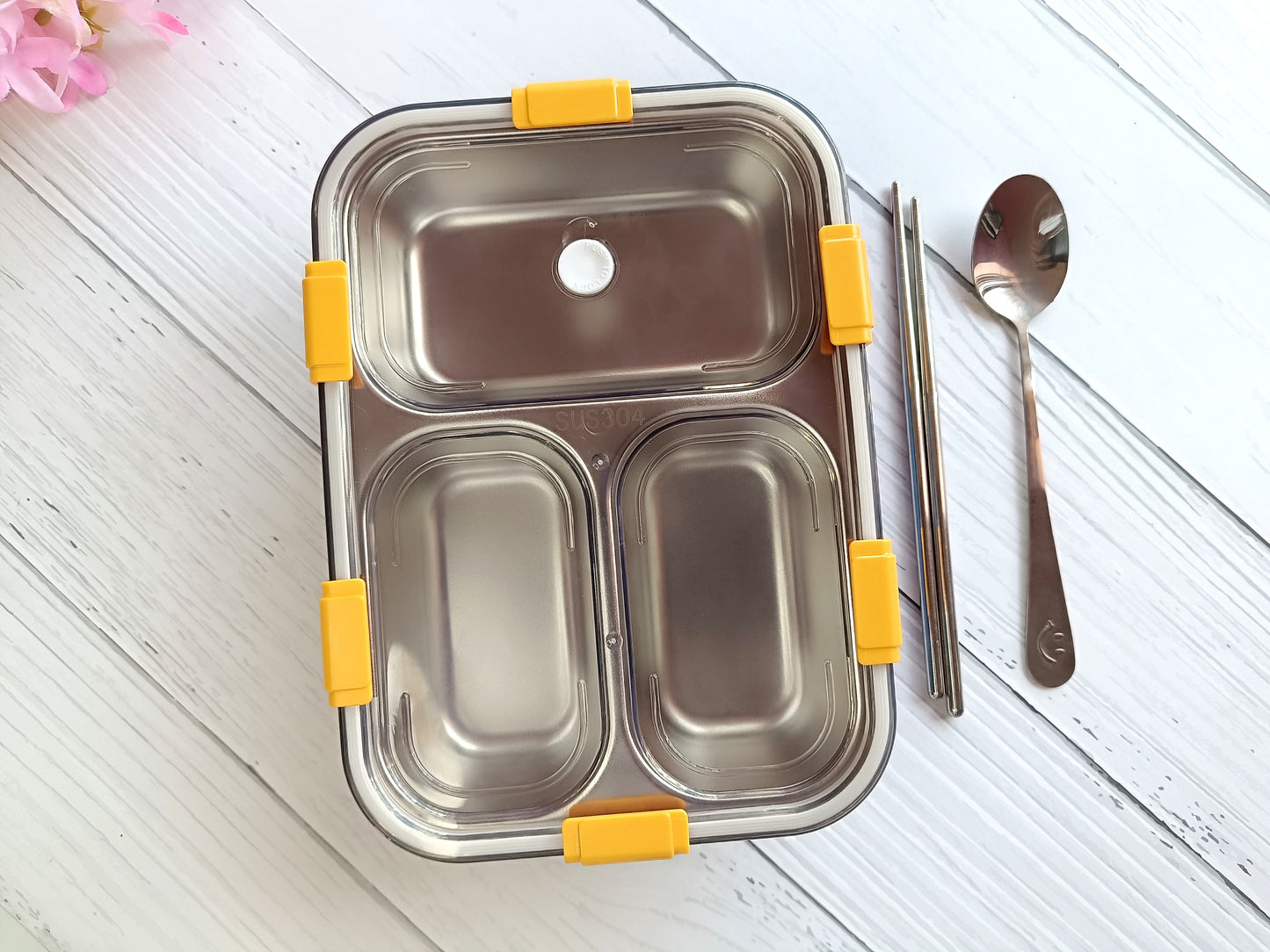 Leak Proof Stainless Steel Lunch Box with Personalised Name