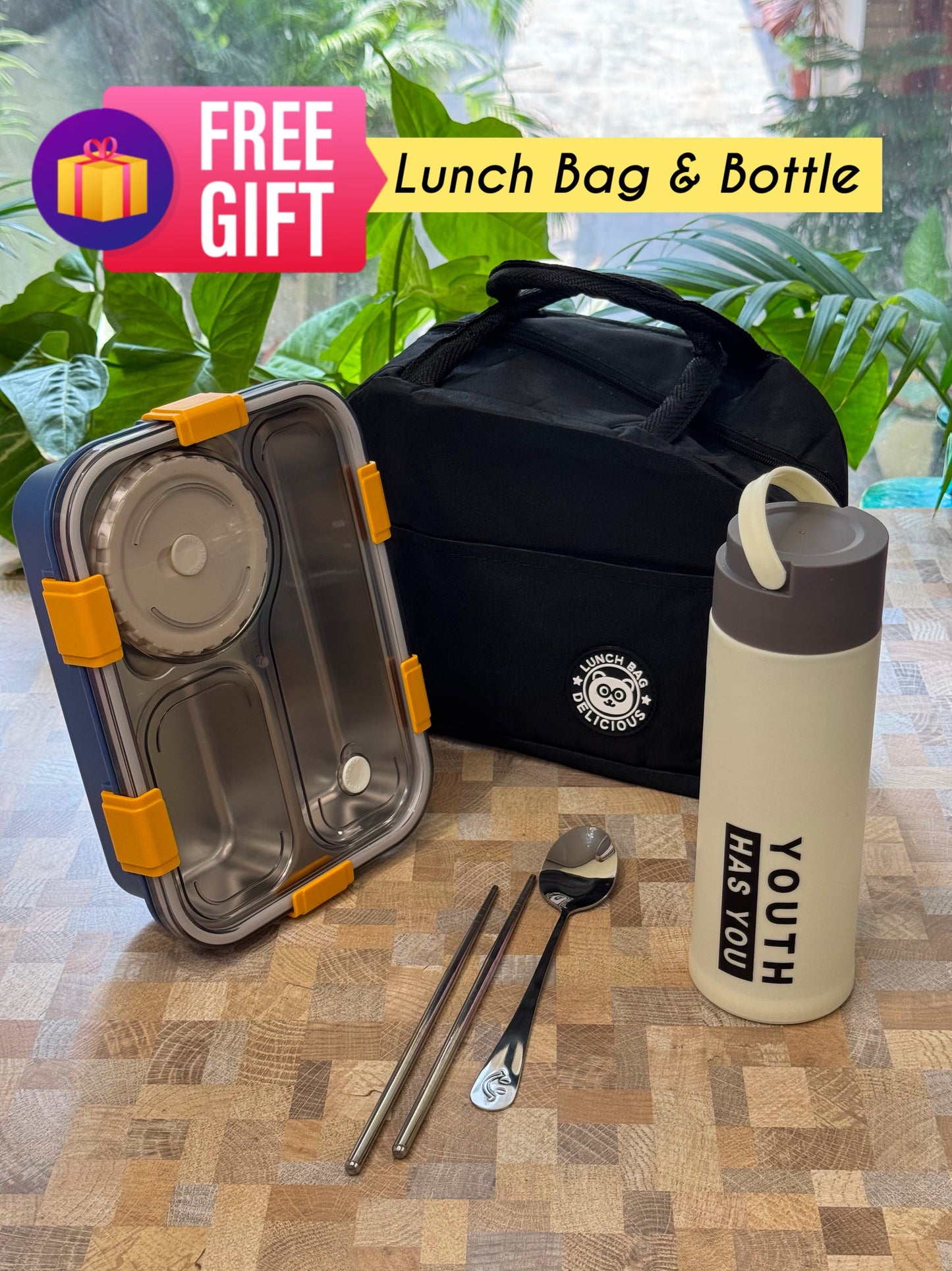 Balanced Meal Bento (Free Lunch Bag, Bottle, Cutlery Set)