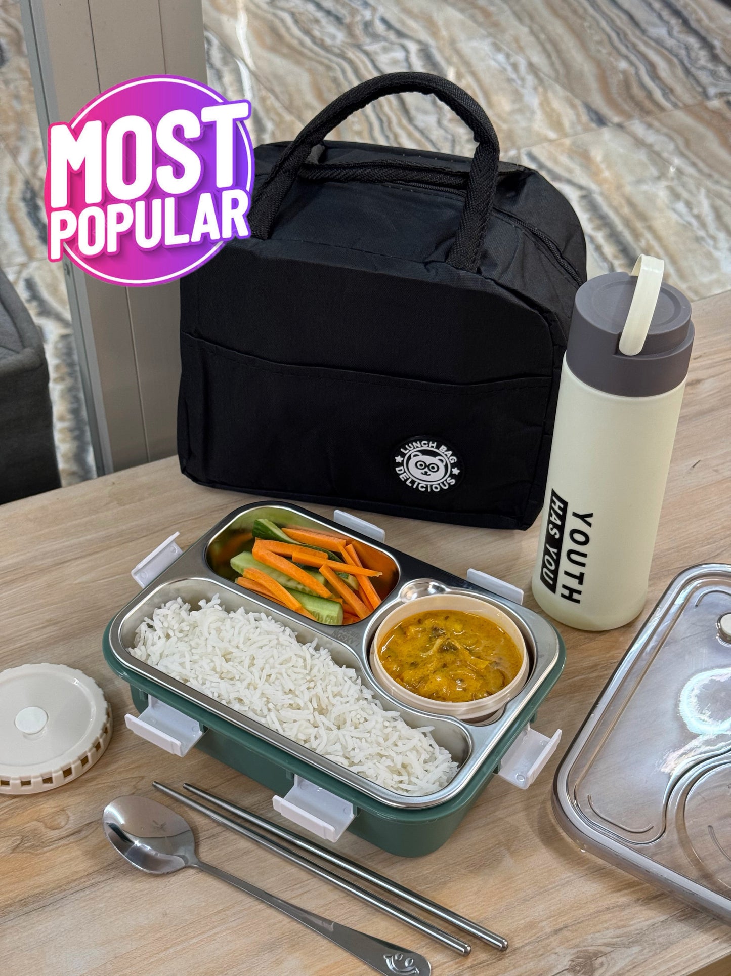Balanced Meal Bento (Free Lunch Bag, Bottle, Cutlery Set)