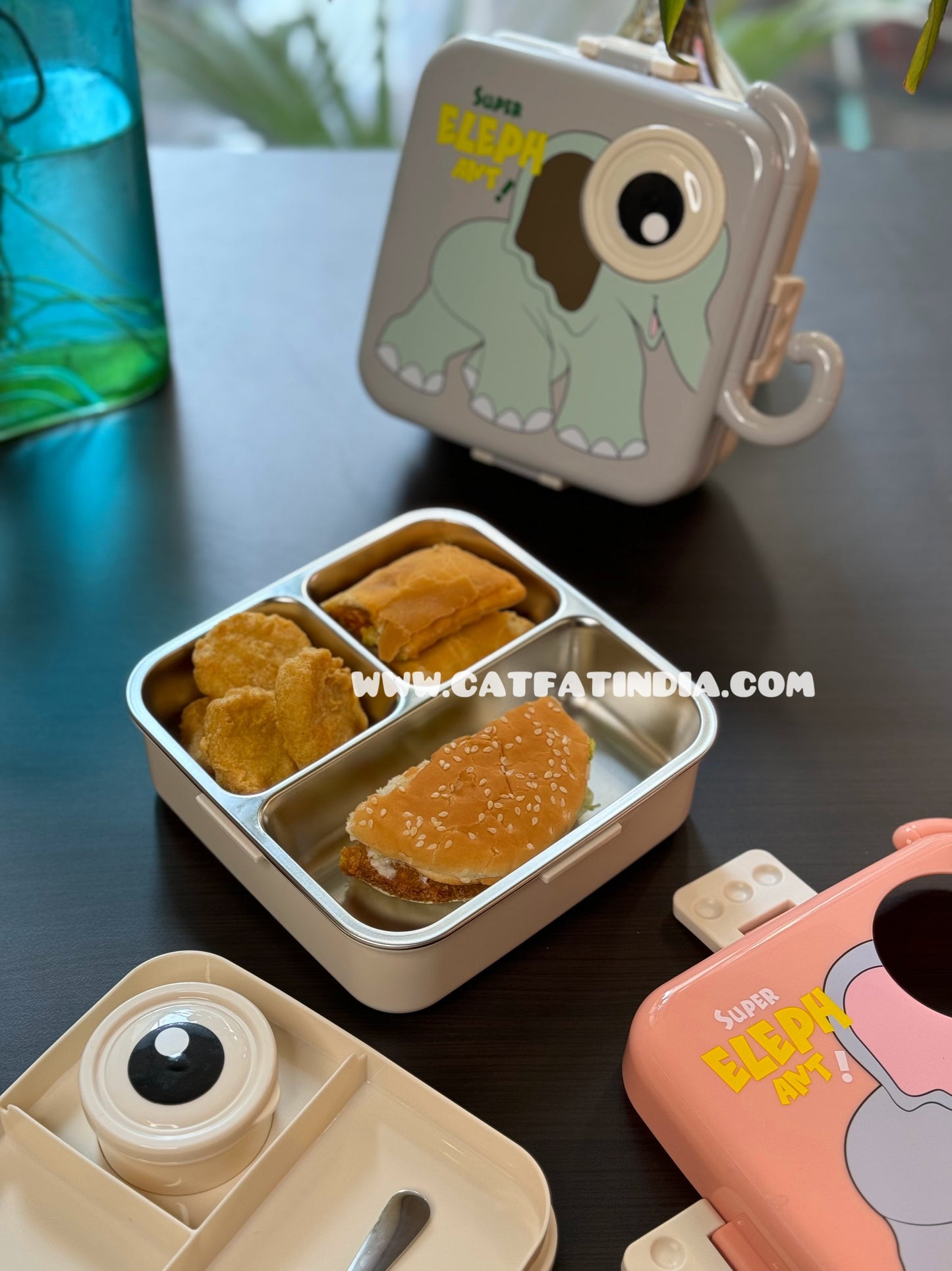 Kids Carnival Double Decker Stainless Steel Bento Box