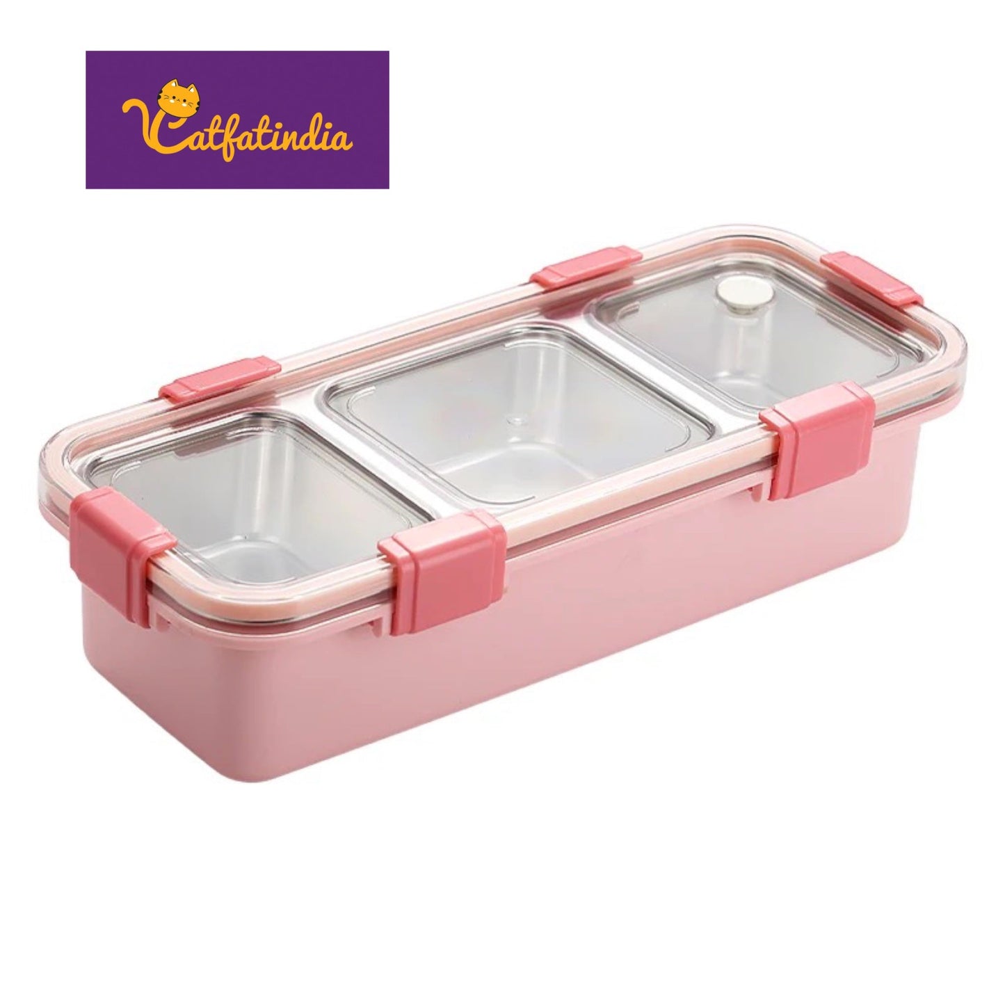 Stylish Stainless Steel Bento Box (FREE Spoon and Chopsticks)