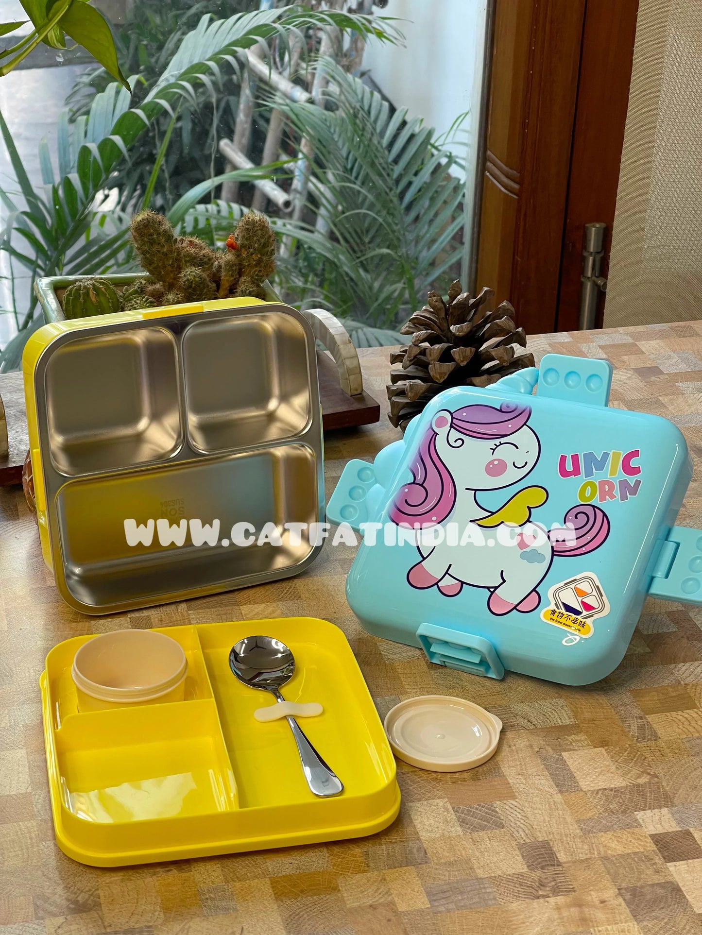 Kids Carnival Double Decker Stainless Steel Bento Box